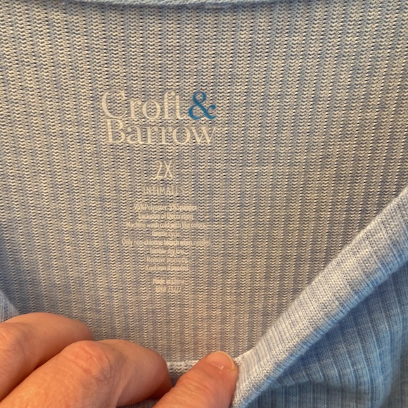 NWT Croft & Barrow intimates blue pajama top 2X - Picture 2 of 5